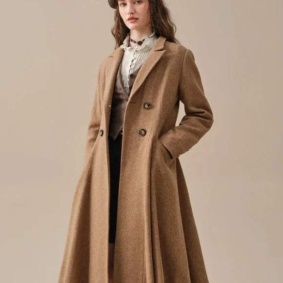 Linennaive The Roman Holiday 17 100% Wool Classic Coat - Picture 3 of 7